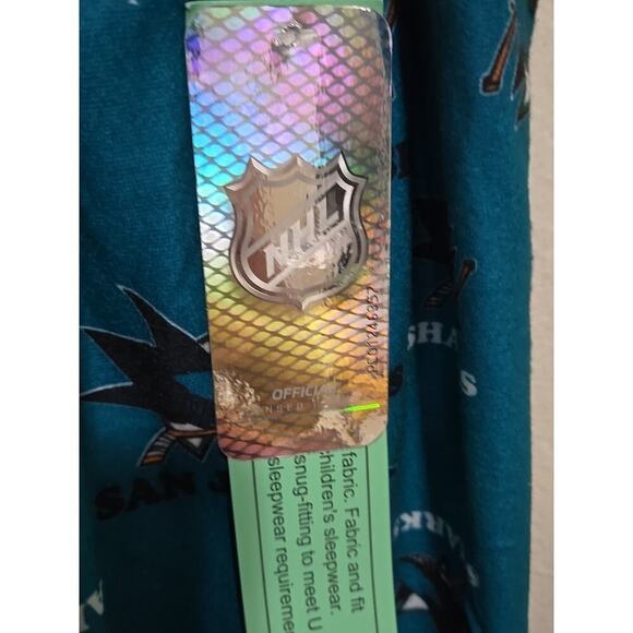 NHL San Jose Sharks Toddler Fleece Pants Pajama Teal XS 4/5 - Picture 5 of 6